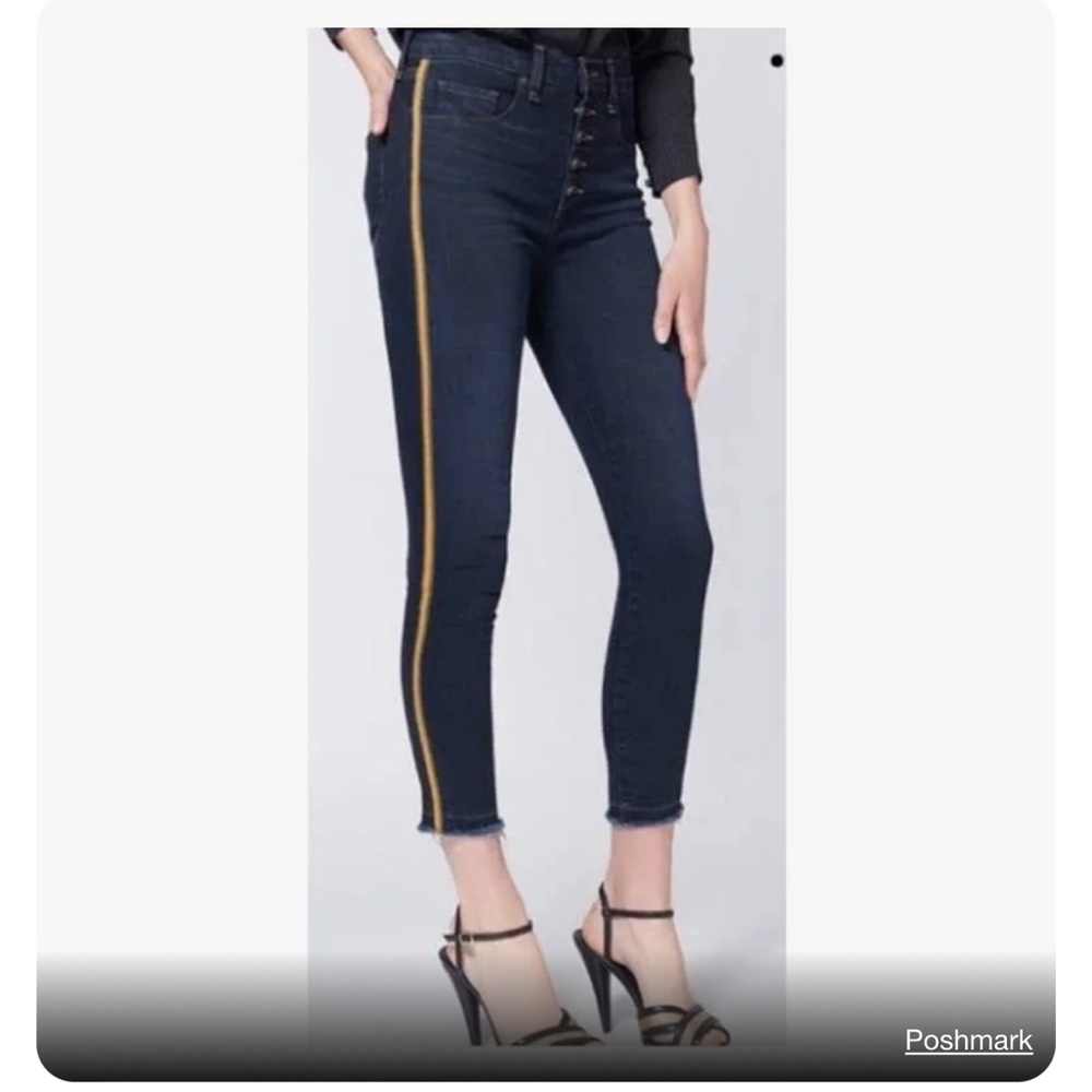 Veronica Beard Debbie Skinny Jean w Yellow Stripe! - Picture 2 of 7